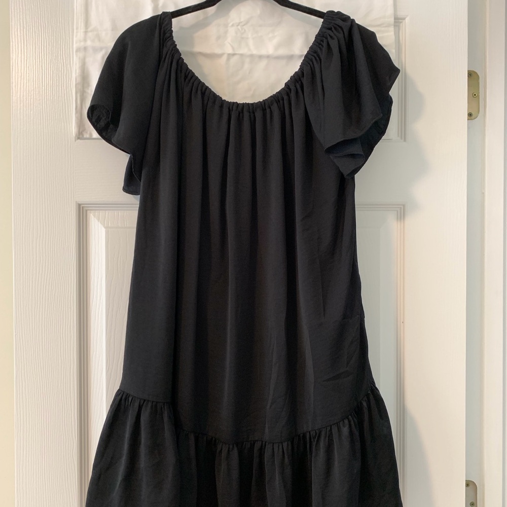 Banana Republic Black Ruffled Tiered Sundress